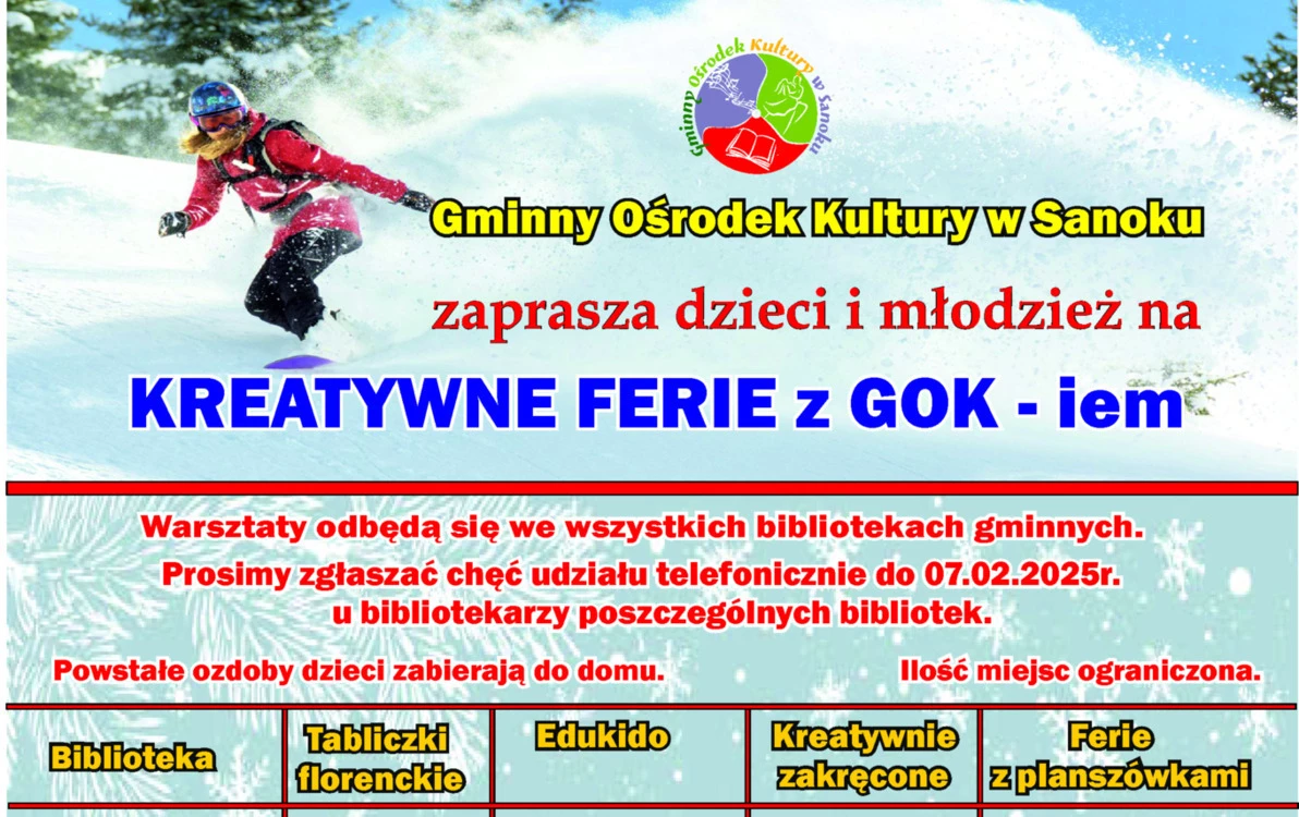 Zdjęcie do KREATYWNE FERIE z GOK-iem