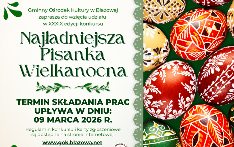Zdjęcie do XXXIX edycja konkursu - Najładniejsza Pisanka Wielkanocna